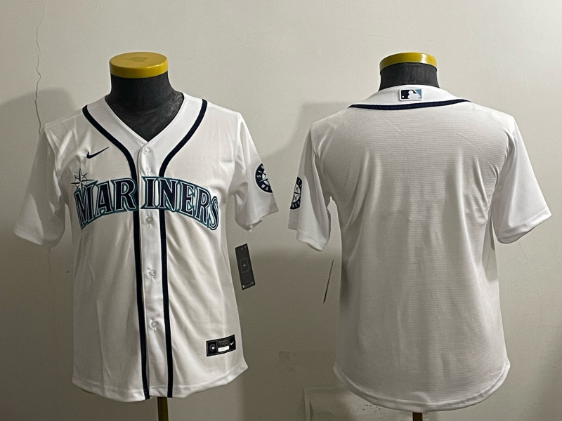 youth 2026 Seattle Mariners blank white Nike MLB Jersey 001